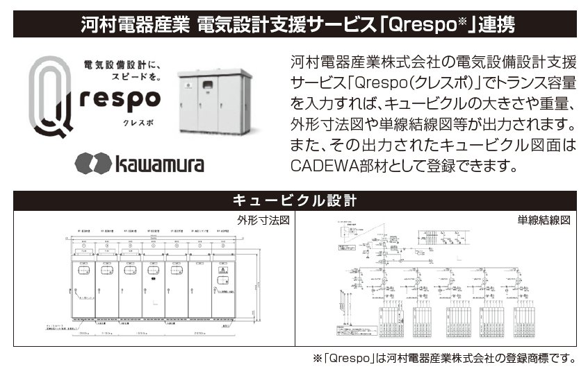 CADEWA Smart V4.0：Qrespo（河村電器産業様）連携 ｜新着情報｜四電工